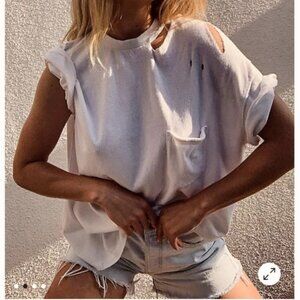 Free People Women's Oversized Rubi Lavender Tee Size XS